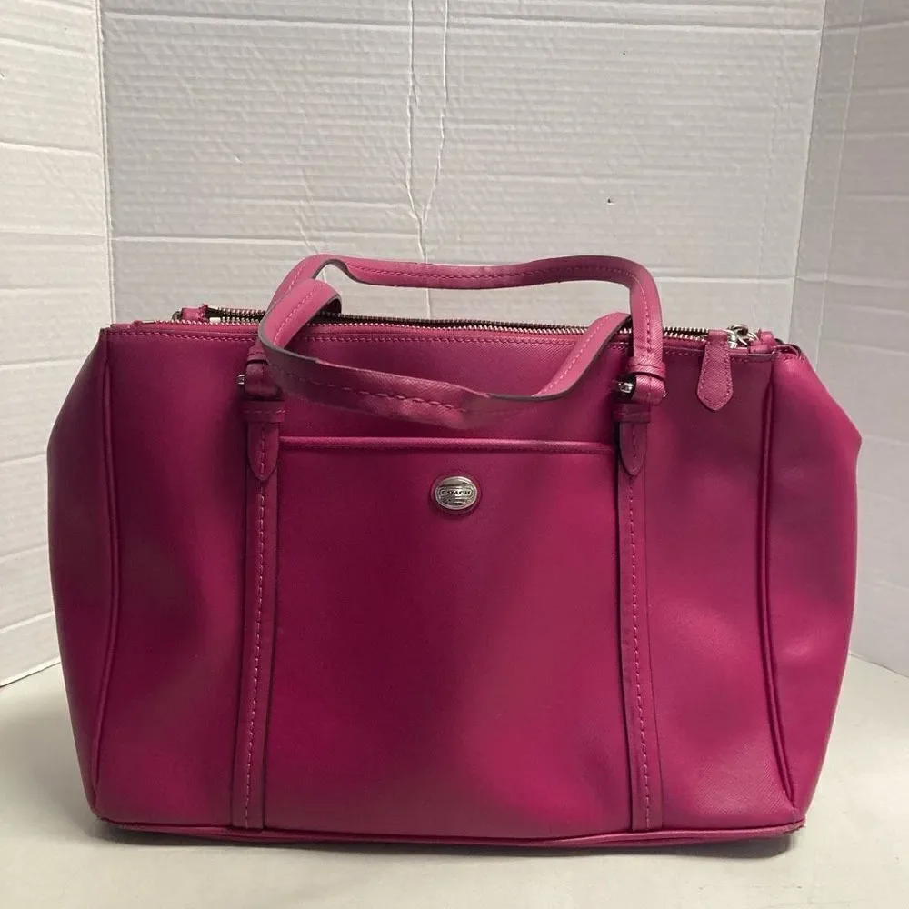 COACH Women’s Peyton Saffinao Dark Pink Handbag Tote Shoulder Bag Size 13X5X9.5 - Picture 12 of 12